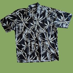 Pierre Cardin Bamboo Print Shirt Mens Large